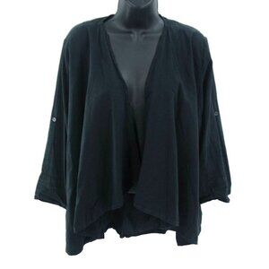 James Perse Cardigan Women 3 Large Roll Tab Sleeve 100% Cotton Lightweight Drape